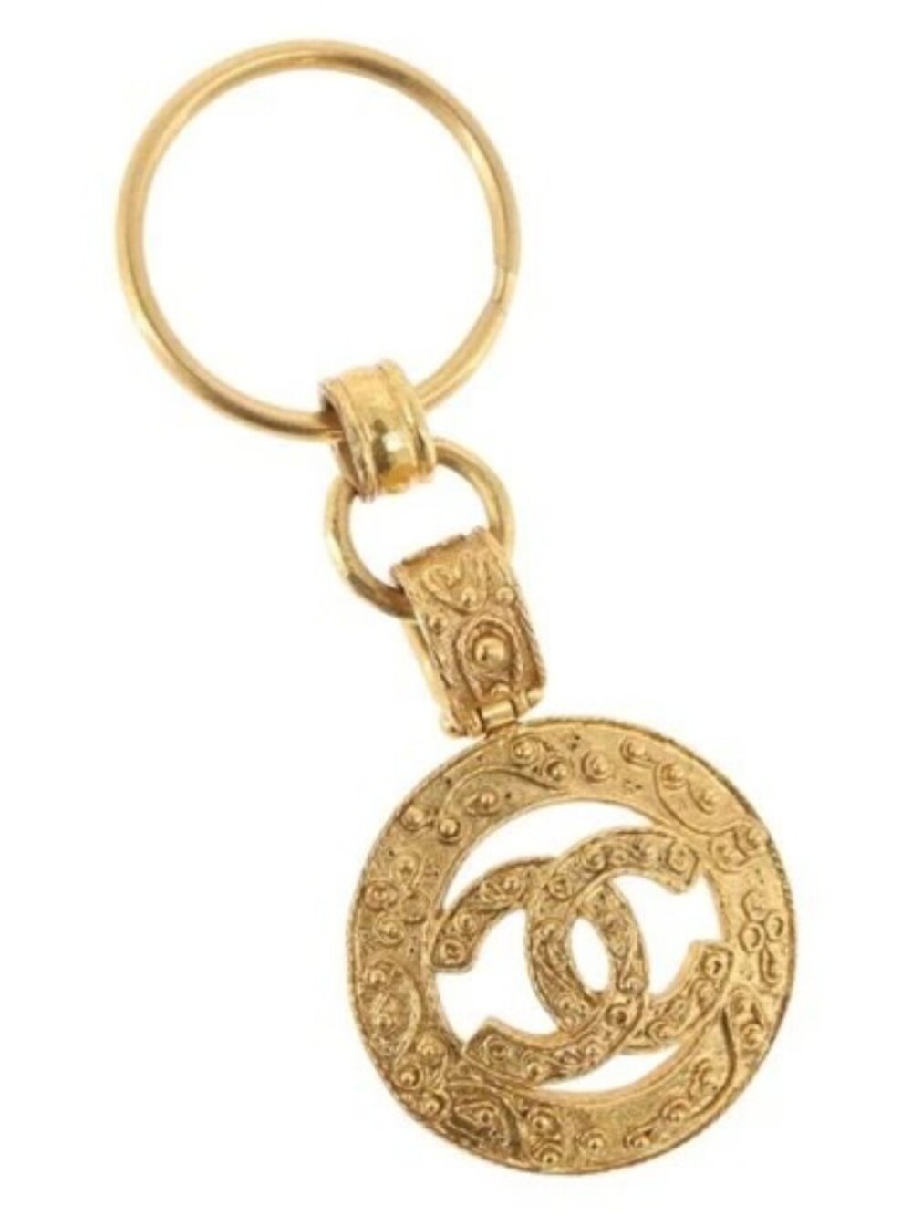 CHANEL Key Holder metal Gold CC Auth bs35092M